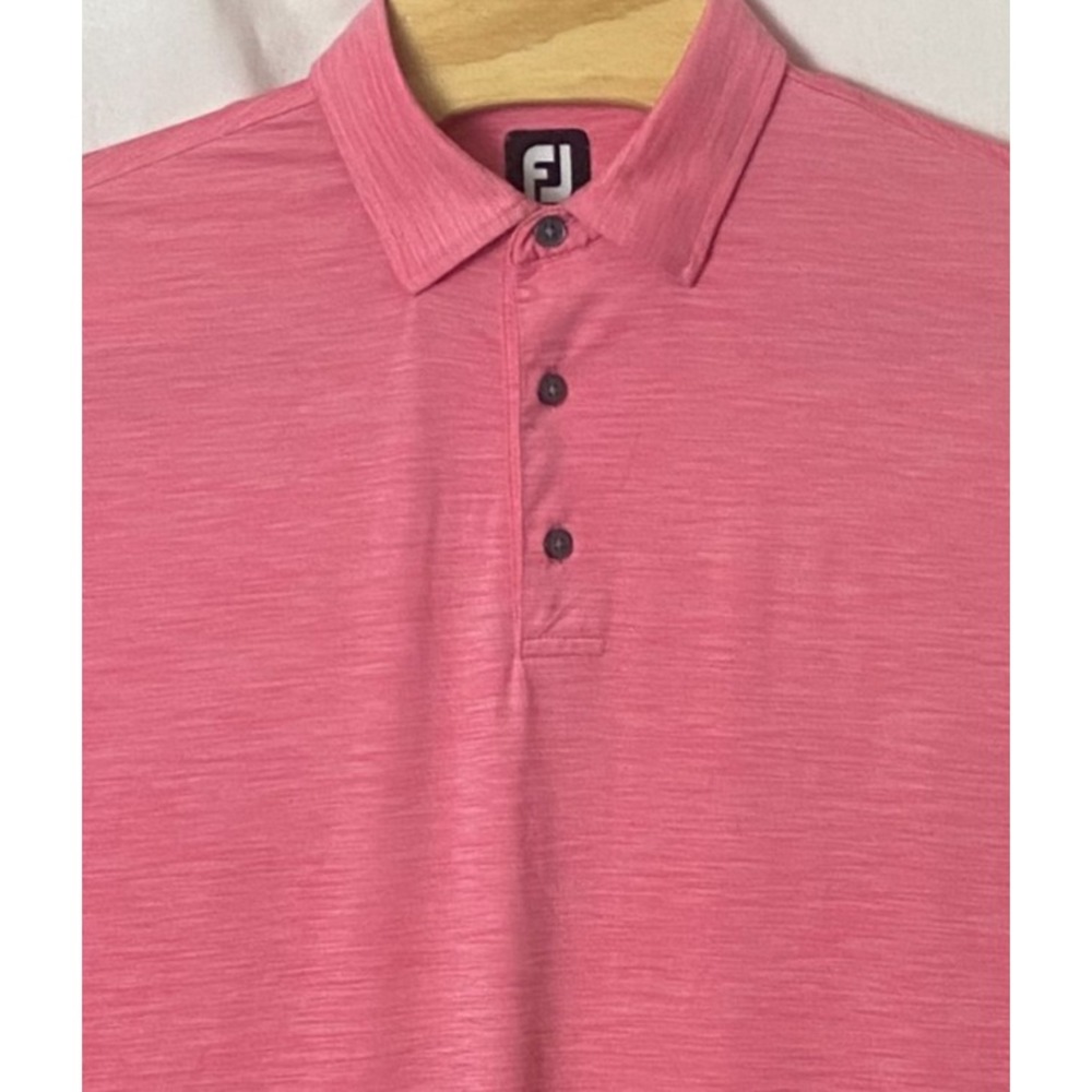 FootJoy Mens Polo Heather Pink Short Sleeve Golf Performance XLarge